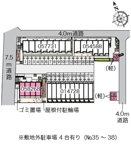 ★手数料０円★鴻巣市吹上富士見４丁目 月極駐車場